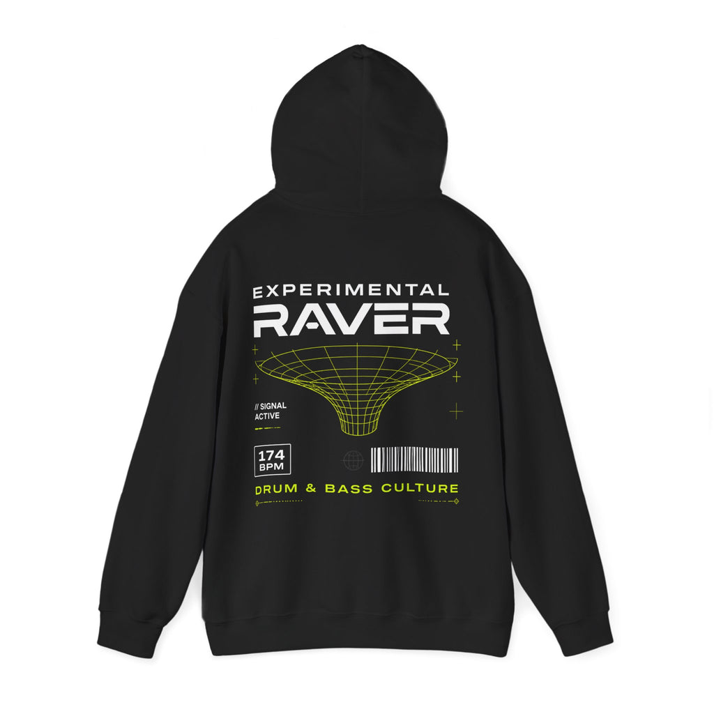 Experimental Raver graphic Hoodie | Drum & Bass Culture