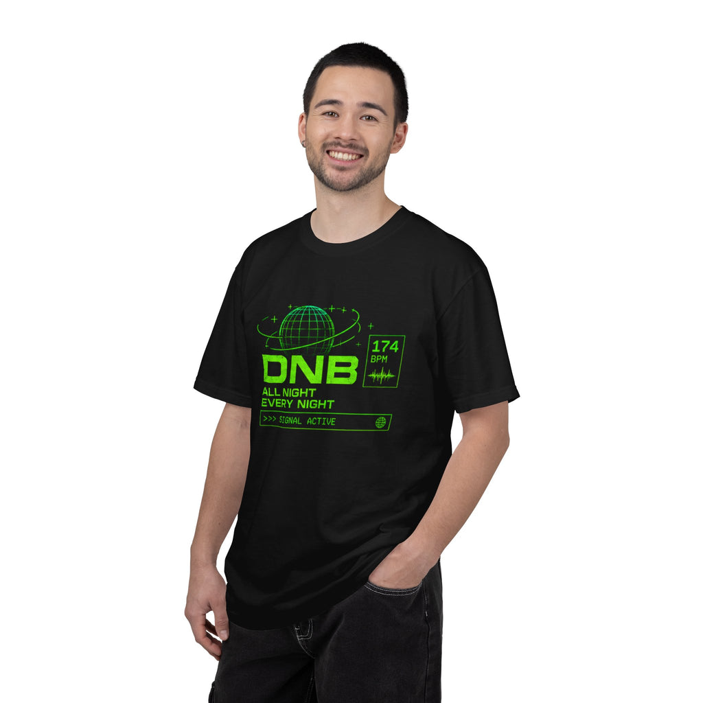 DNB All Night T-Shirt — Neon Green Drum & Bass Graphic Tee