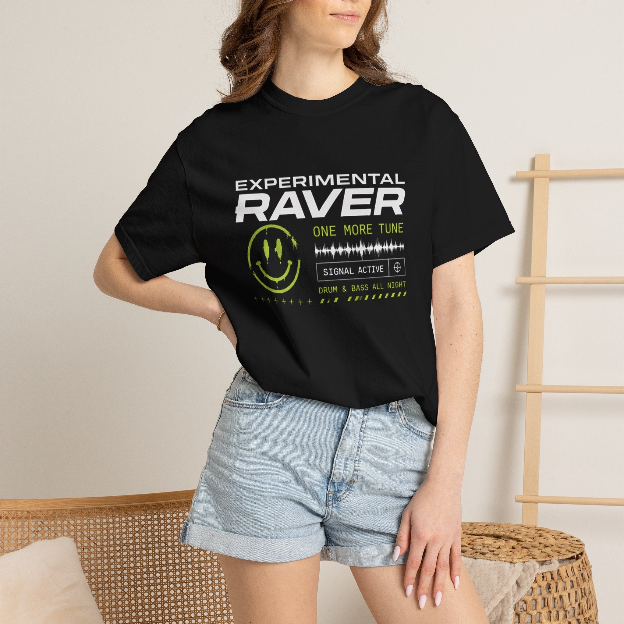 Experimental Raver T-Shirt — One More Time Smiley Graphic