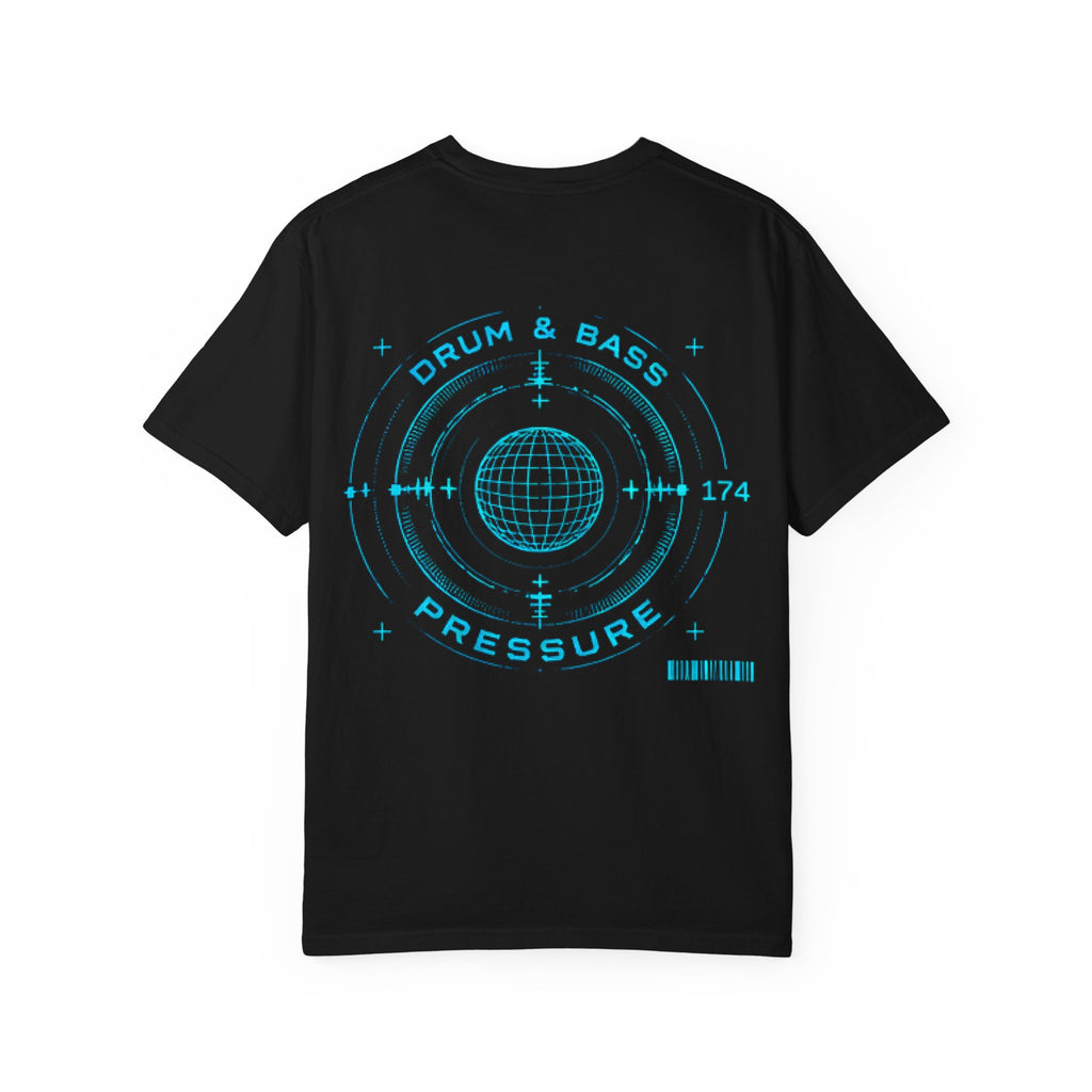 Exp Raver Drum & Bass T-Shirt — Glitchy Blue Rave Graphic Tee