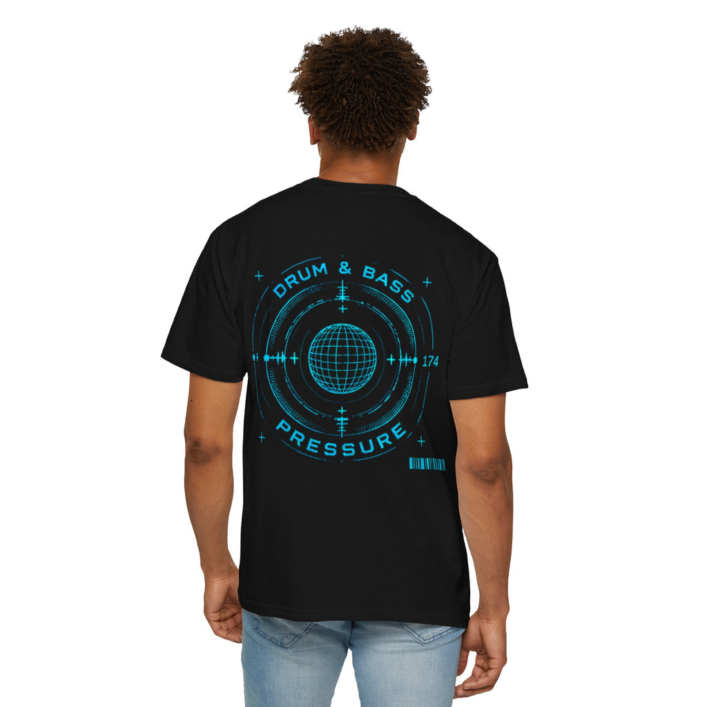 Exp Raver Drum & Bass T-Shirt — Glitchy Blue Rave Graphic Tee