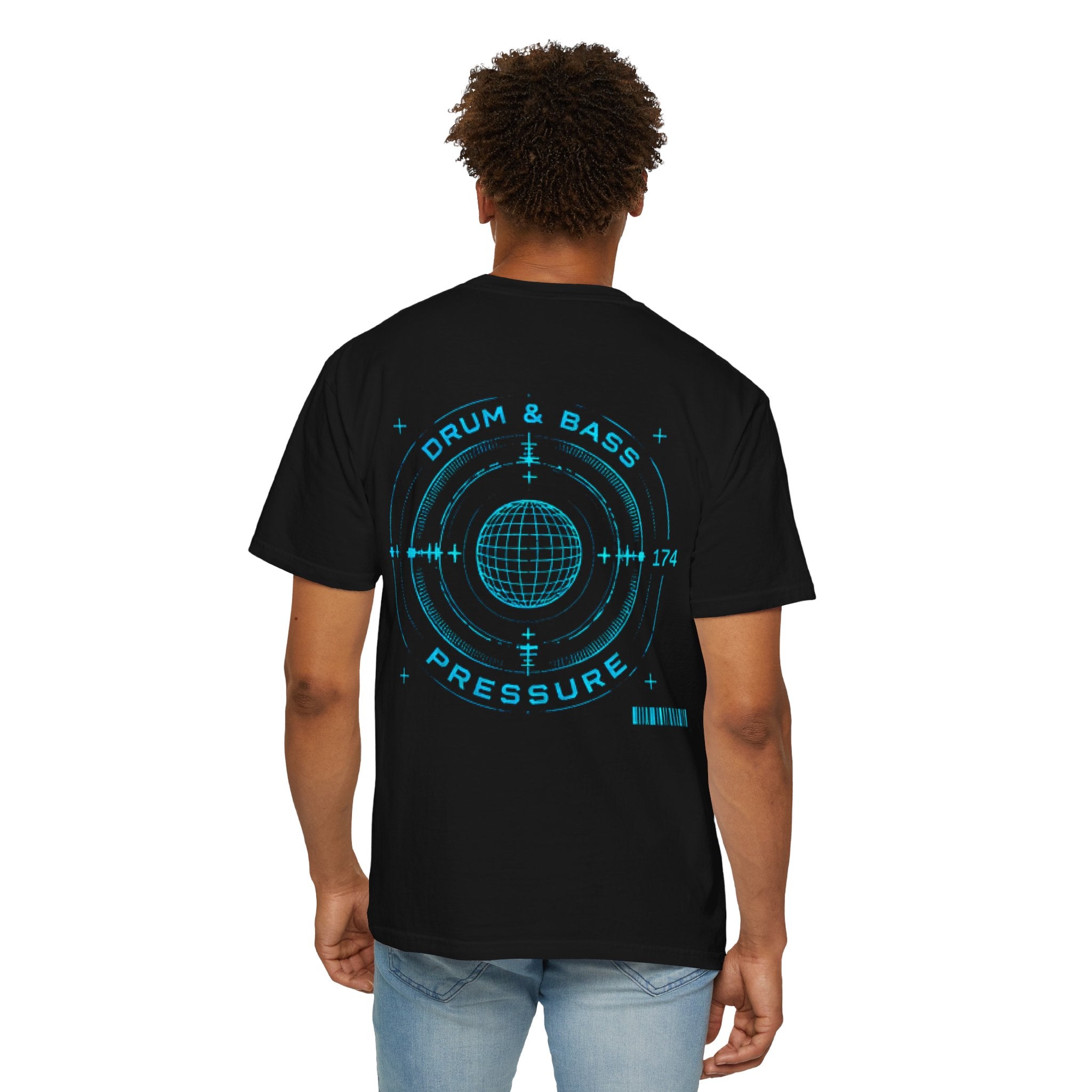Exp Raver Drum & Bass T-Shirt — Glitchy Blue Rave Graphic Tee