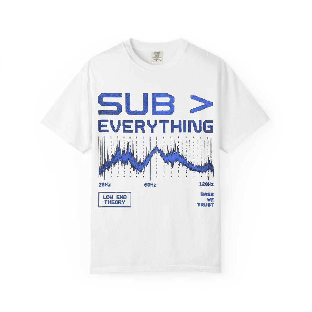 T-Shirt — “Sub > Everything” Bass Wave Graphic Tee