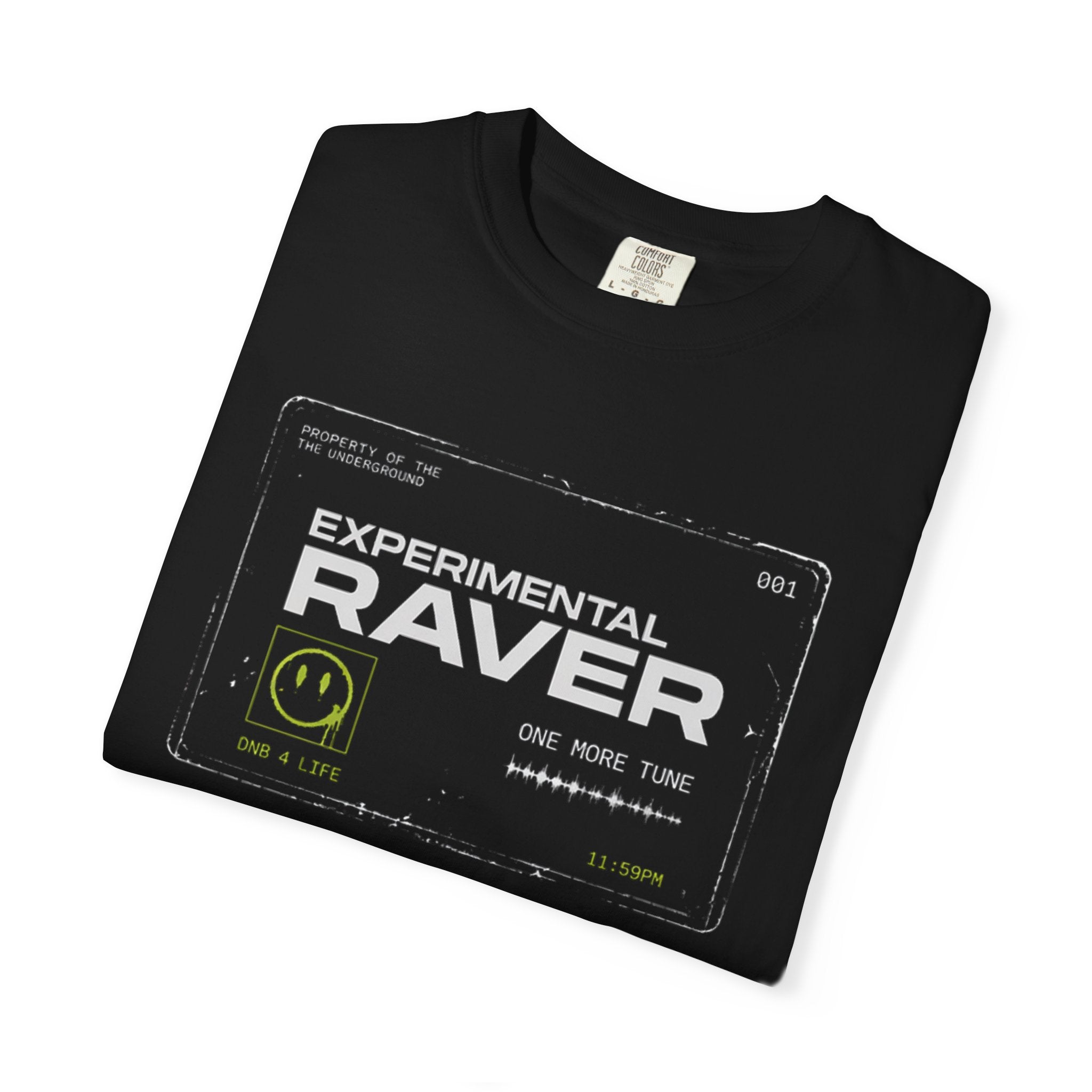 Experimental Raver T-Shirt — Vintage Cassette Design with Smile Logo